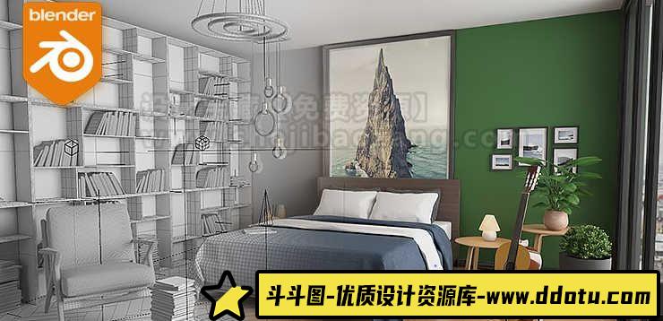 掌握Blender：现代卧室建模与渲染的全面教程解析 - 斗斗图-斗斗图