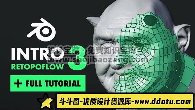 掌握Blender头部模型重拓扑：FlippedNormals与RetopoFlow 3全攻略 - 斗斗图-斗斗图