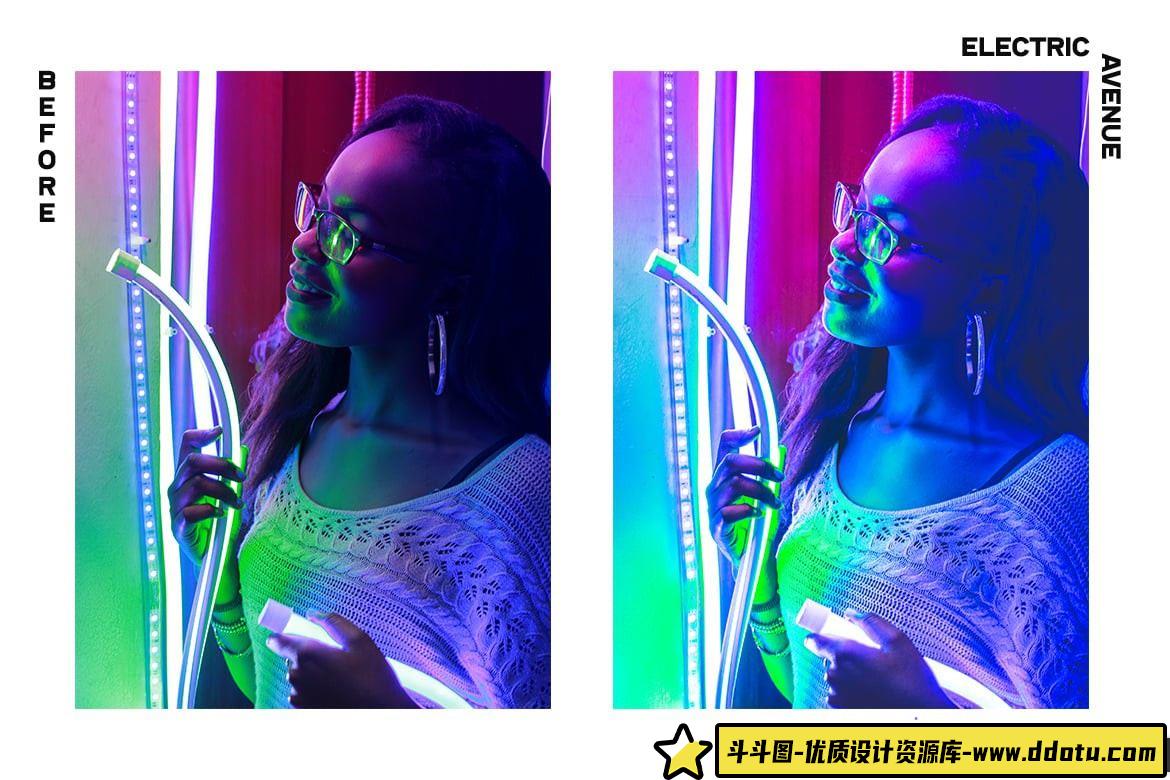 10000+lr预设霓虹灯电影风光lr预设 Cinematic Neon Presets for Lightroom Classic - 斗斗图