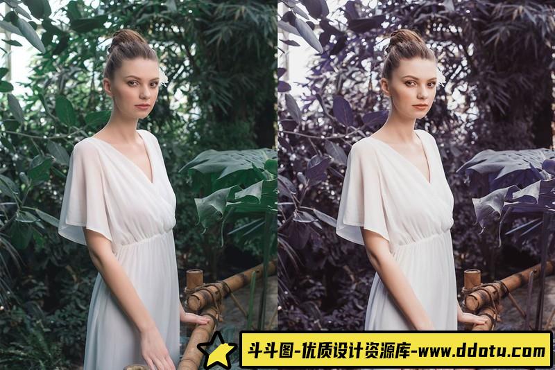 人像LR预设紫水晶红外效果预设lr预设ps滤镜pr调色lightroom人像lut插件