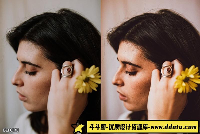 人像LR预设自然黄色调电影人像预设滤镜lr预设ps滤镜pr调色lightroom人像lut插件