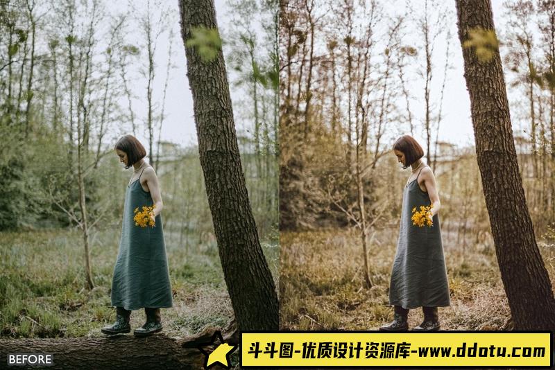 人像LR预设自然黄色调电影人像预设滤镜lr预设ps滤镜pr调色lightroom人像lut插件