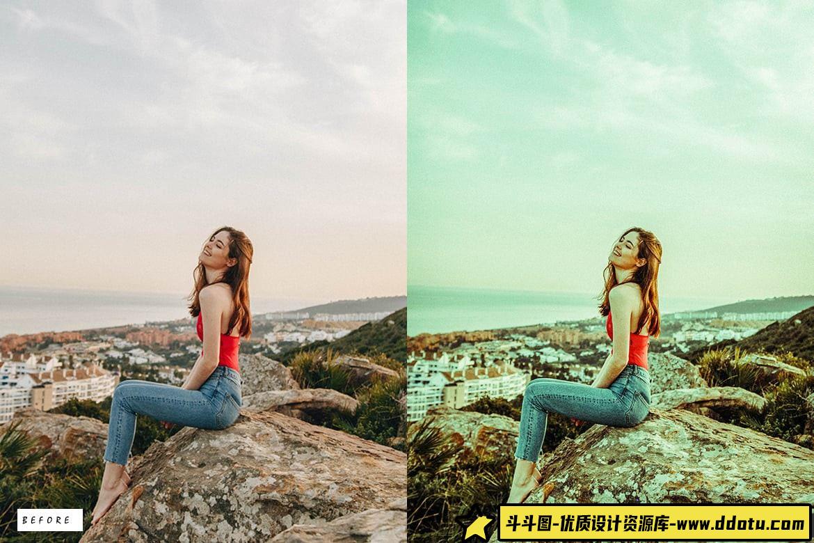 复古电影风格旅拍LR预设：海滩博主调色方案