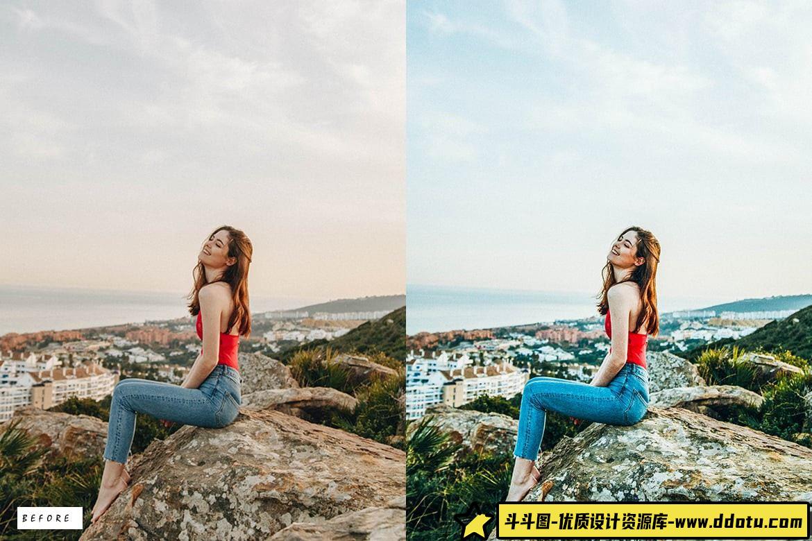 复古电影风格旅拍LR预设：海滩博主调色方案